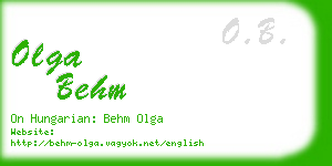 olga behm business card